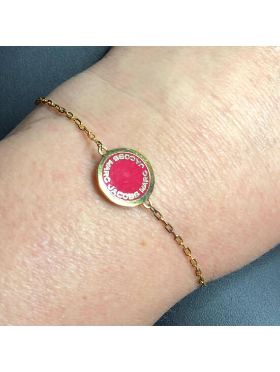 Marc By Marc Jacobs Jewelry - 4352 Marc By Marc Jacobs Earrings 12mm Logo red enamel goldtone Bracelet